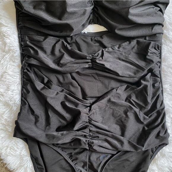Sea by Monif C. One Piece Swimsuit Cutout Front Black New Womens Plus Size 24W - Picture 6 of 10